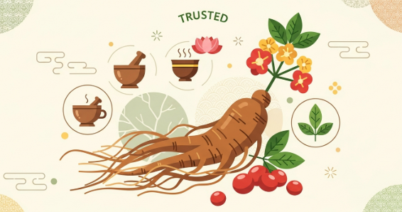 Korean ginseng roots used in alternative health remedies