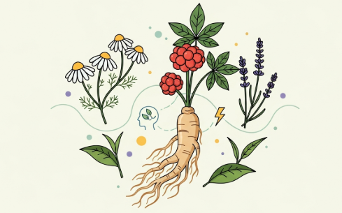 Korean ginseng roots used in natural remedies to support mental exhaustion