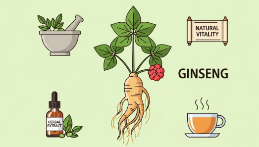 Korean ginseng roots used for plant-based health support