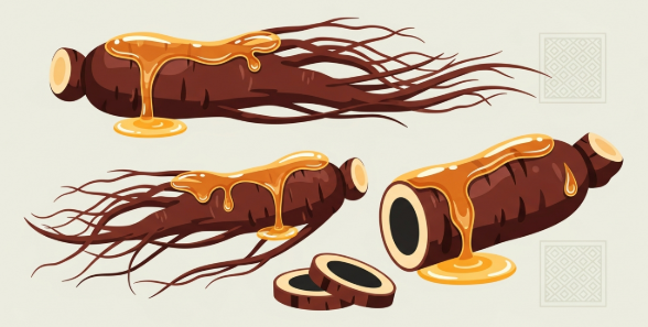 premium roots of korean honeyed black ginseng