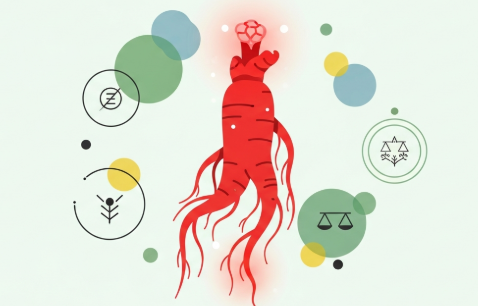 Korean red ginseng root supporting overall wellness