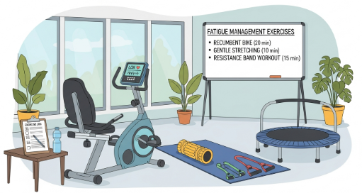 therapy for cancer fatigue through guided physical exercise