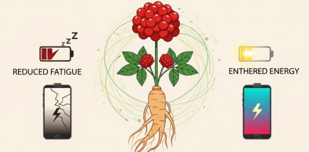 Korean ginseng roots shown as natural support for fatigue and low energy