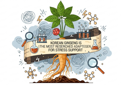 Korean ginseng root used to support stress balance and resilience