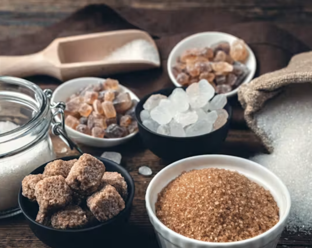 Alt Text: A comparison of added sugar and natural sugar on a Nutrition Facts food label showing daily limits and ingredients.