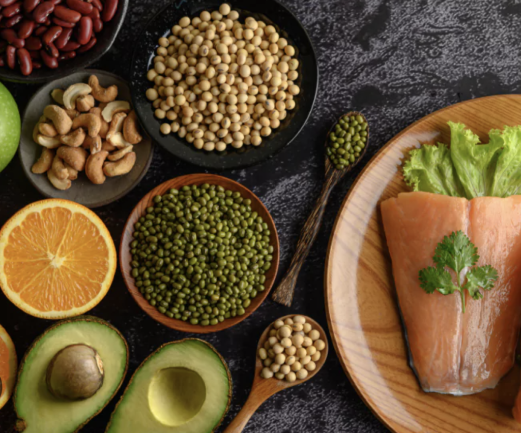 Vegetables fruits whole grains fish and other foods for liver health