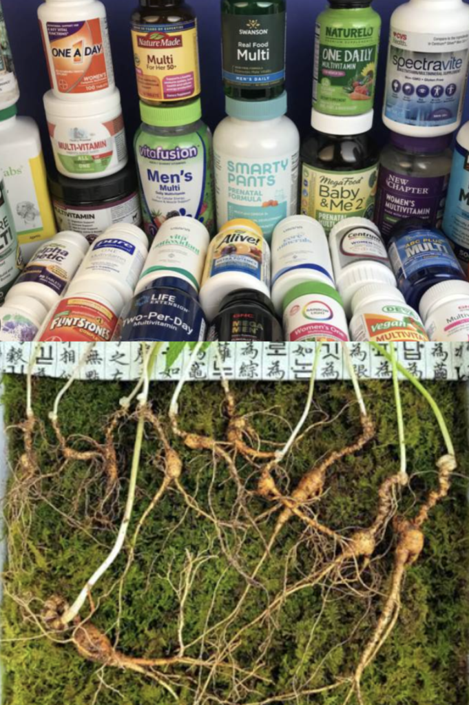Wild ginseng and multivitamins for adults